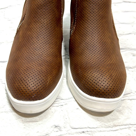 Journee Collection Penelope Wedge Sneakers - Brown - Picture 3 of 16